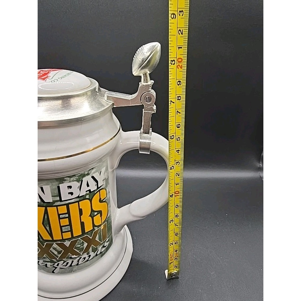 GREEN BAY PACKERS SUPER BOWL XXXI STEIN 160/500 LTD EDITION ALDER BRAU 1996 - Picture 8 of 8